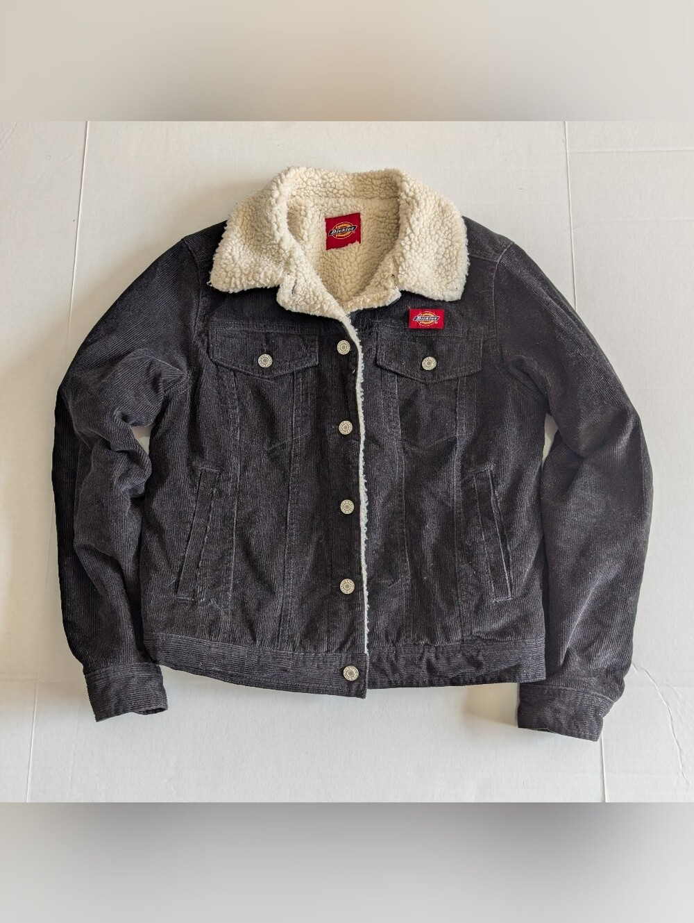 Dickies Black Sherpa Lined Corduroy Jacket Women's size Small